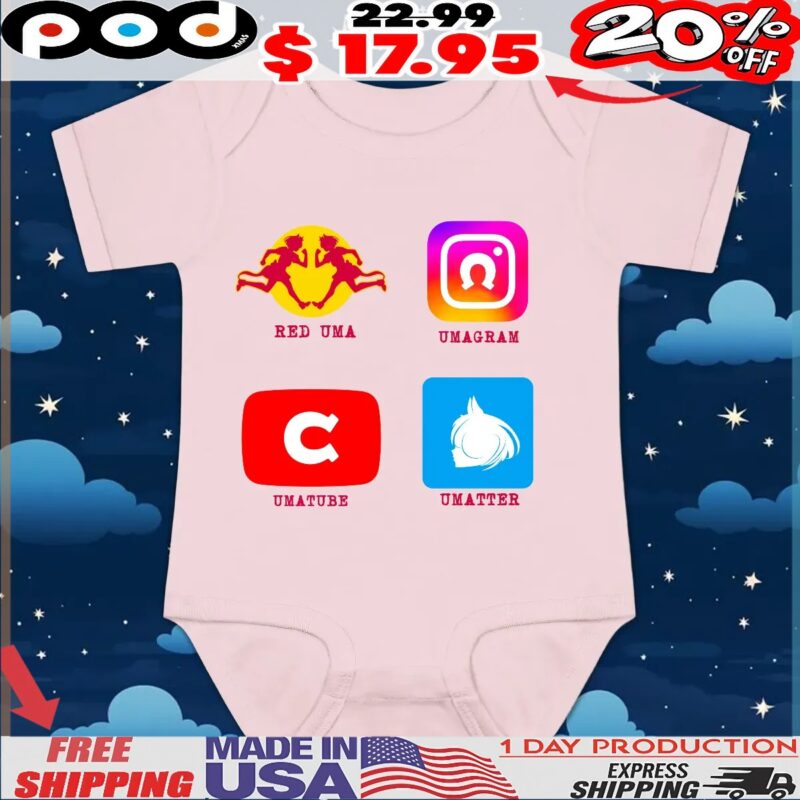 Red Uma Umagram Umatube Umatter Uma Musume Pretty Derby Social Media Logo T Shirt