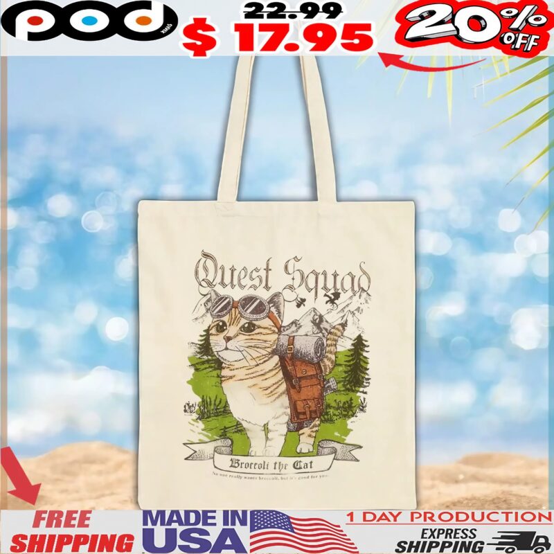 Fourth Wing Quest Squad Broccoli Cat T Shirt