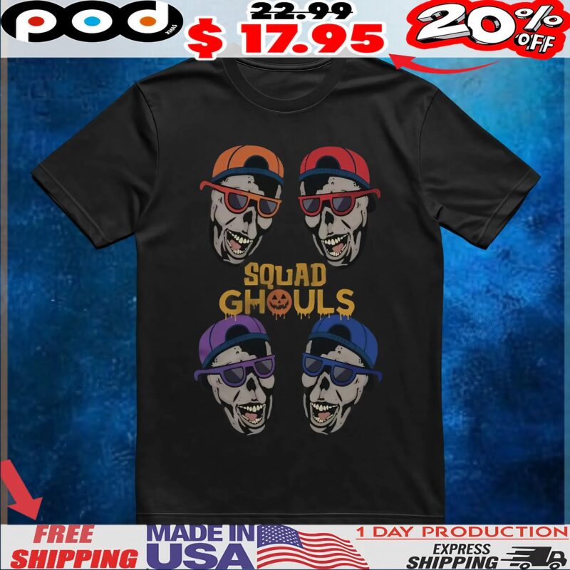 Squad Ghouls 4 Faces Halloween T Shirt