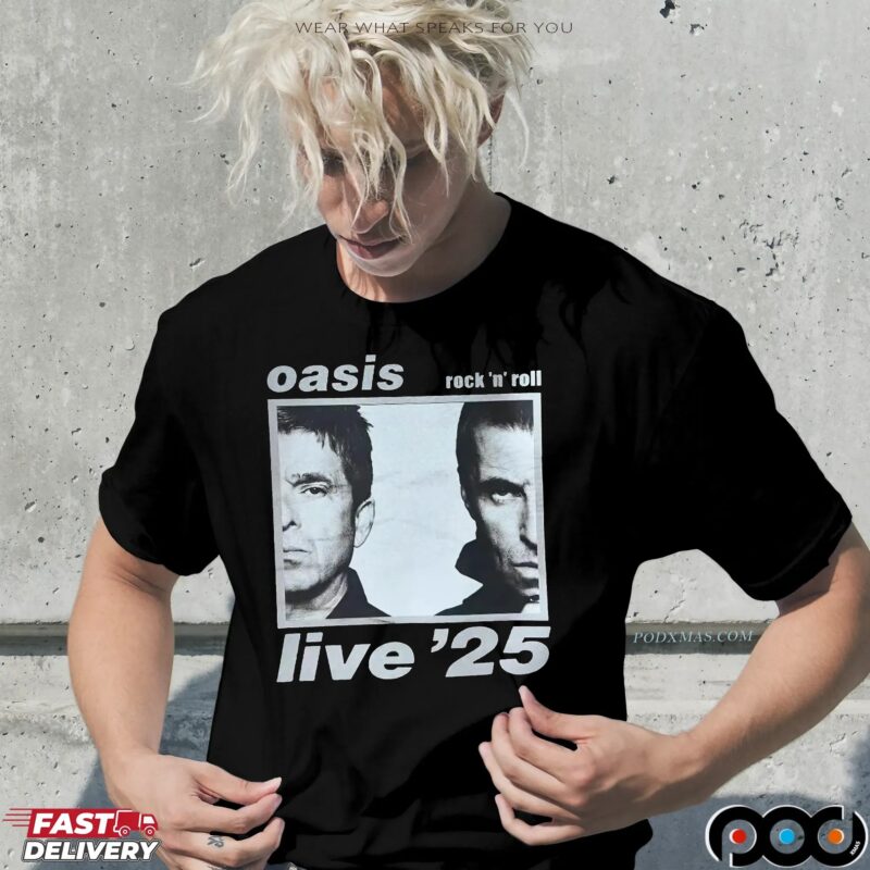 Oasis Rock 'n' Roll Live'25 Half Faces T Shirt