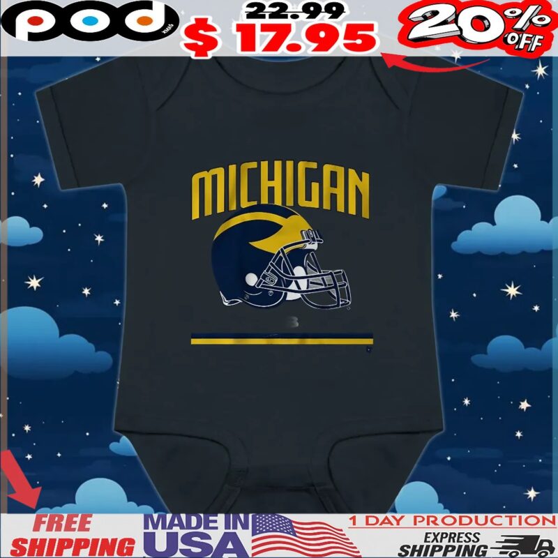 Michigan Football Vintage Helmet T Shirt