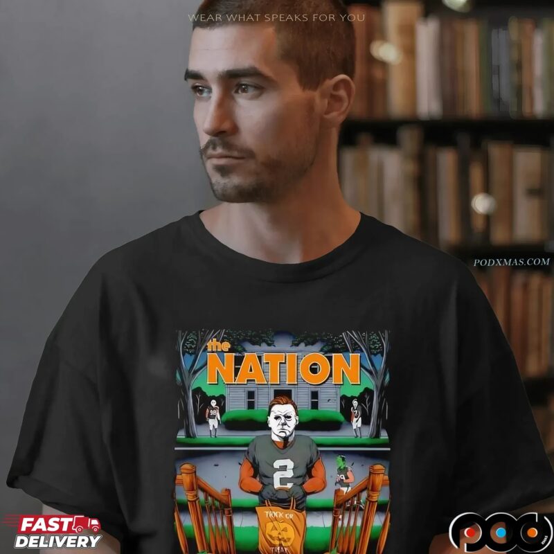 Michael Myers With Halloween Horror Film Characters The Nation Trick Or Treat T Shirt