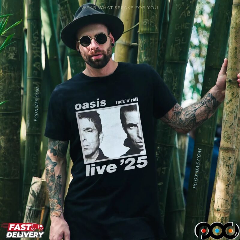 Oasis Rock 'n' Roll Live'25 Half Faces T Shirt