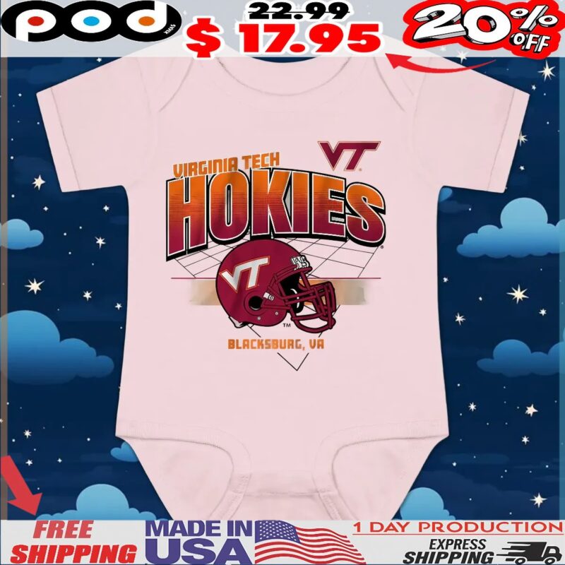Virginia Tech Hokies Football Helmet Grid T Shirt