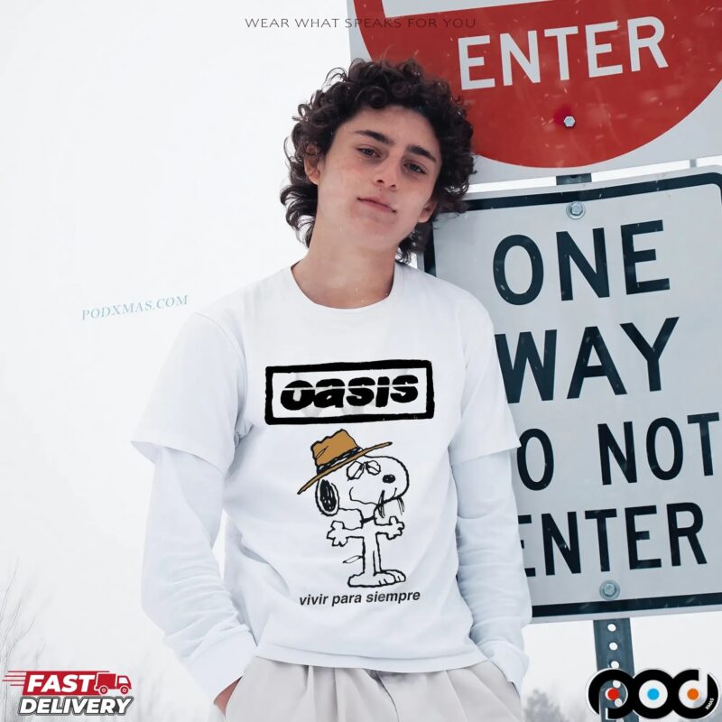 Snoopy Oasis Live Forever Vivir Para Siempre Mashup T Shirt