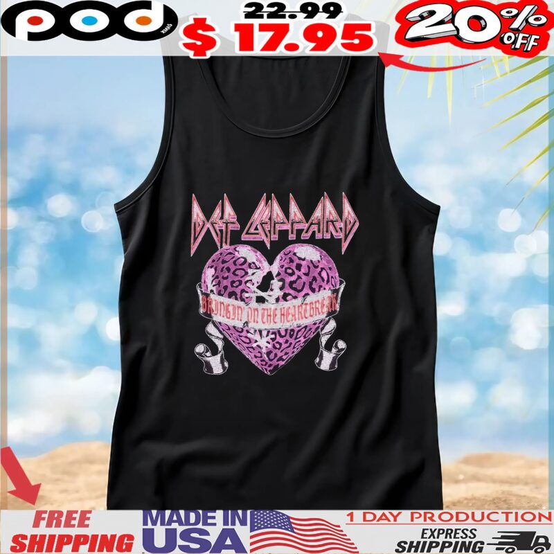 Def Leppard Bringin On The Heartbreak Cheetah Heart T Shirt
