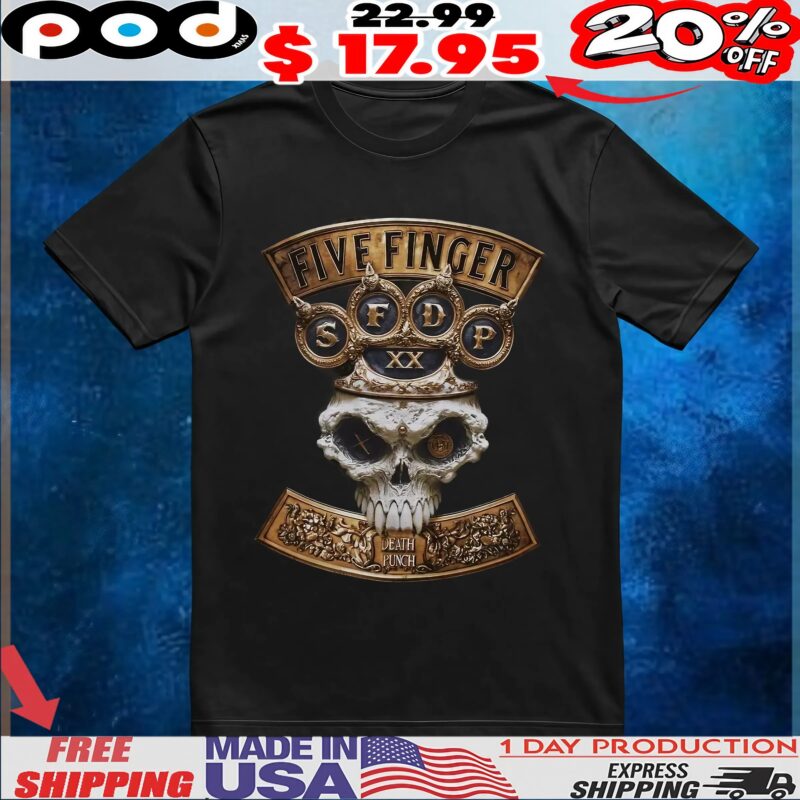 Five Finger Death Punch Brass Knuckle Crown Skull T-Shirt