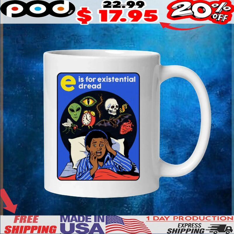 E is for Existential Dread Retro Anxiety Comic Horro Halloween T Shirt
