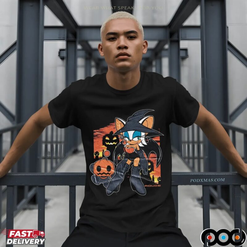 Rouge the Bat Halloween Sonic Witch Pumpkins and Spooky Night Halloween Costume Graphic T Shirt