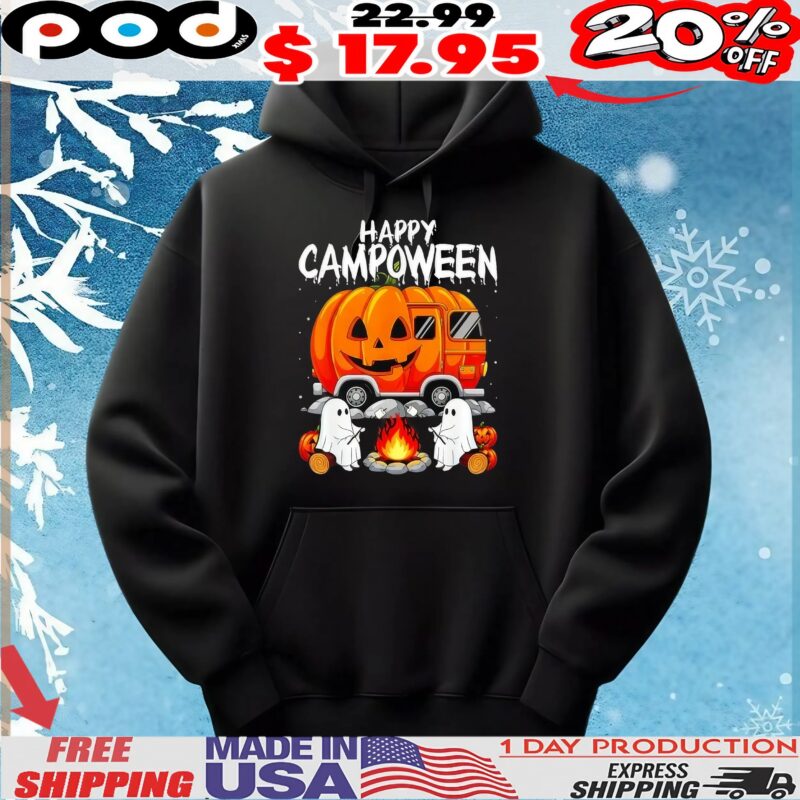 Ghost Camping Halloween Camp Life Pumpkin Car T Shirt