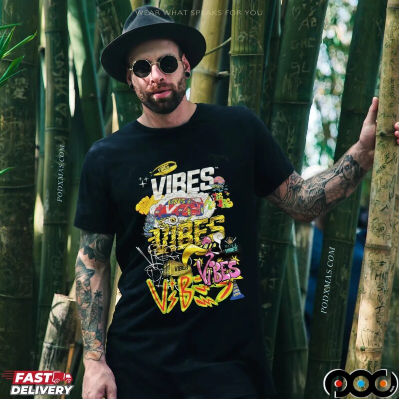 Vibes Rolling Papers Graffiti Streetwear Colorful Urban Retro Car, Smoke Art and Graffiti T Shirt