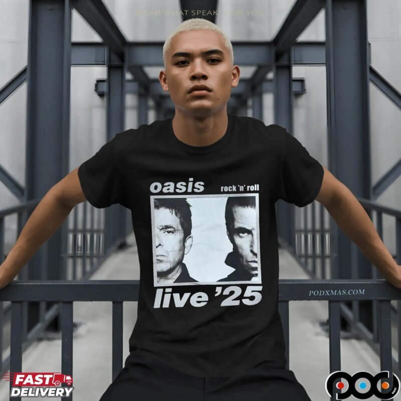 Oasis Rock 'n' Roll Live'25 Half Faces T Shirt