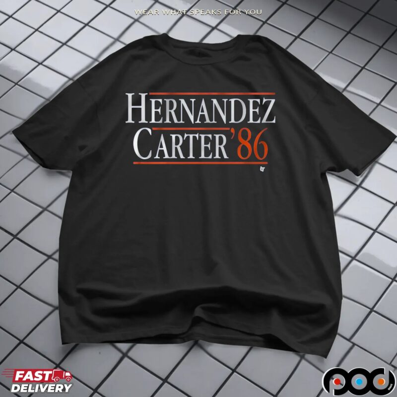 Hernandez-Carter '86 Baseball Player Name T Shirt