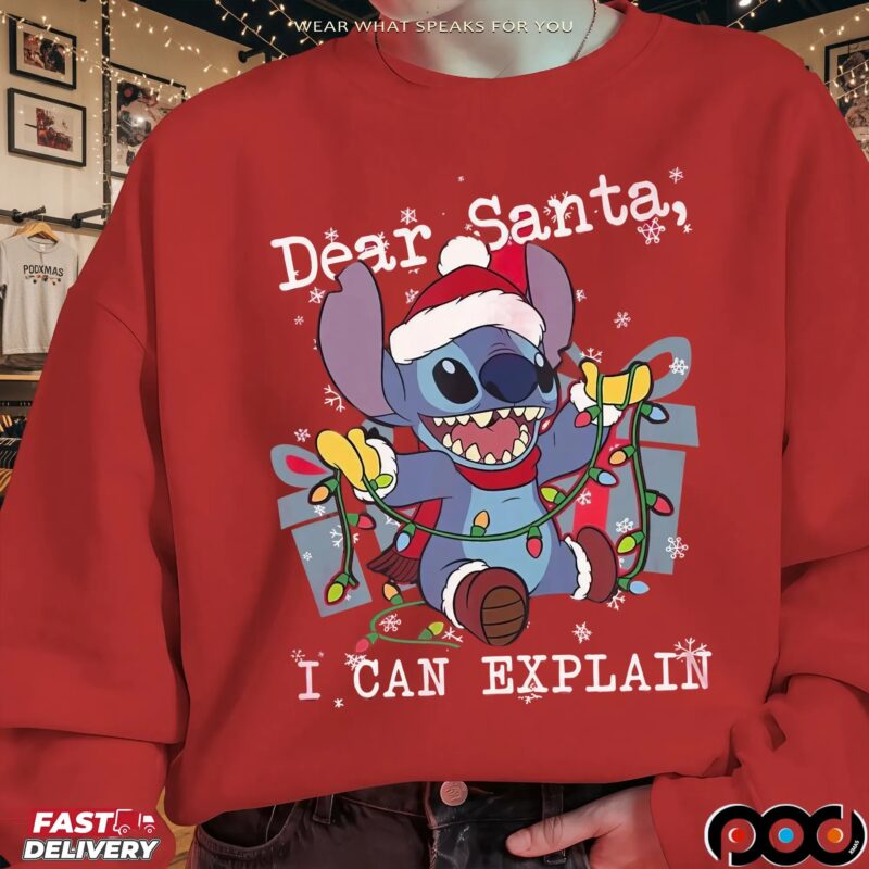 Dear Santa I Can Explain Merry Stitch Christmas T Shirt