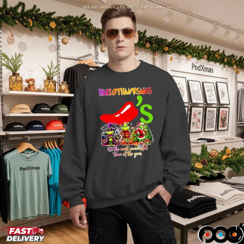 Grinch Hallothanksmas Chili's It's The Most Wonderful Time Of The Year Merry Christmas T Shirt