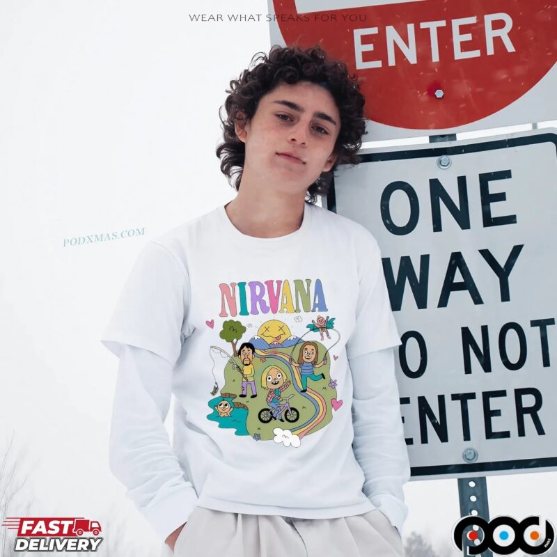 Nirvana Colorful Themed Childlike Graphic T Shirt