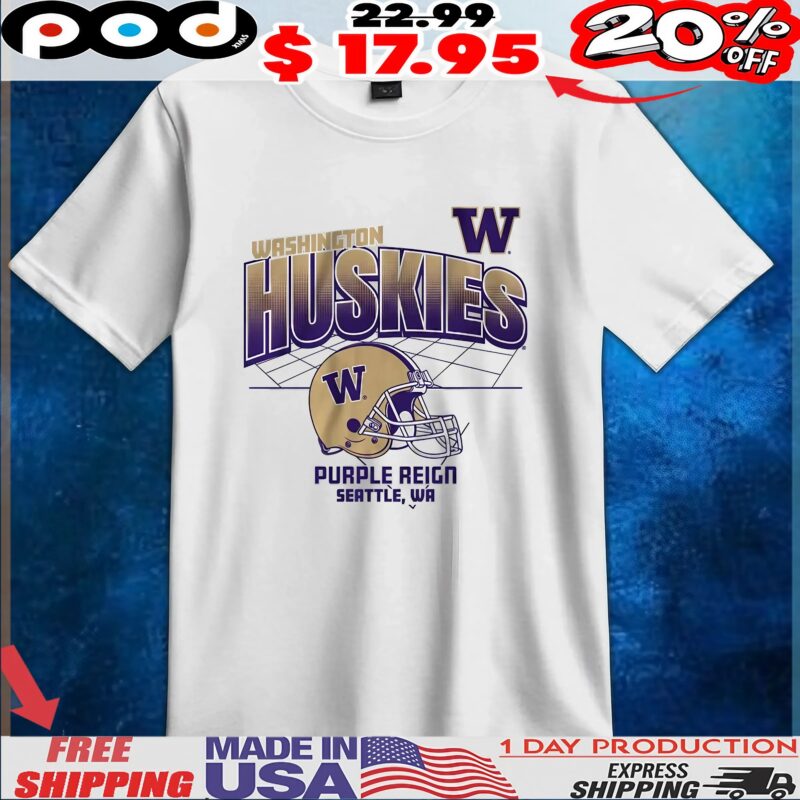 Washington Huskies Football Helmet Grid T Shirt