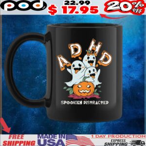 ADHD Spookily Distracted Glow In The Dark Halloween T Shirt