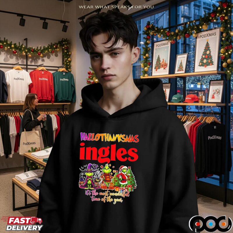 Grinch Hallothanksmas Ingles It's The Most Wonderful Time Of The Year Christmas Halloween T Shirt