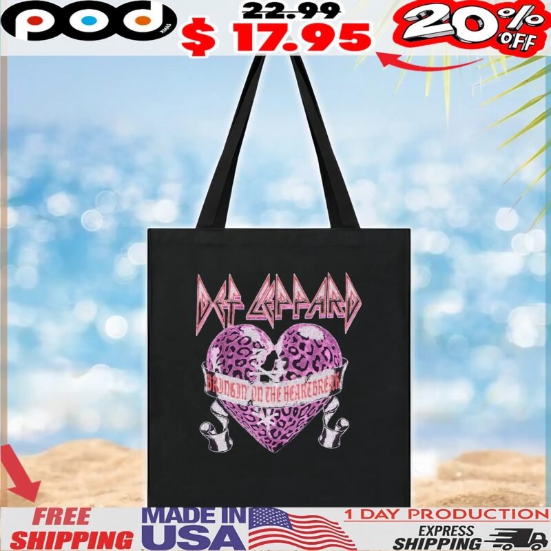Def Leppard Bringin On The Heartbreak Cheetah Heart T Shirt