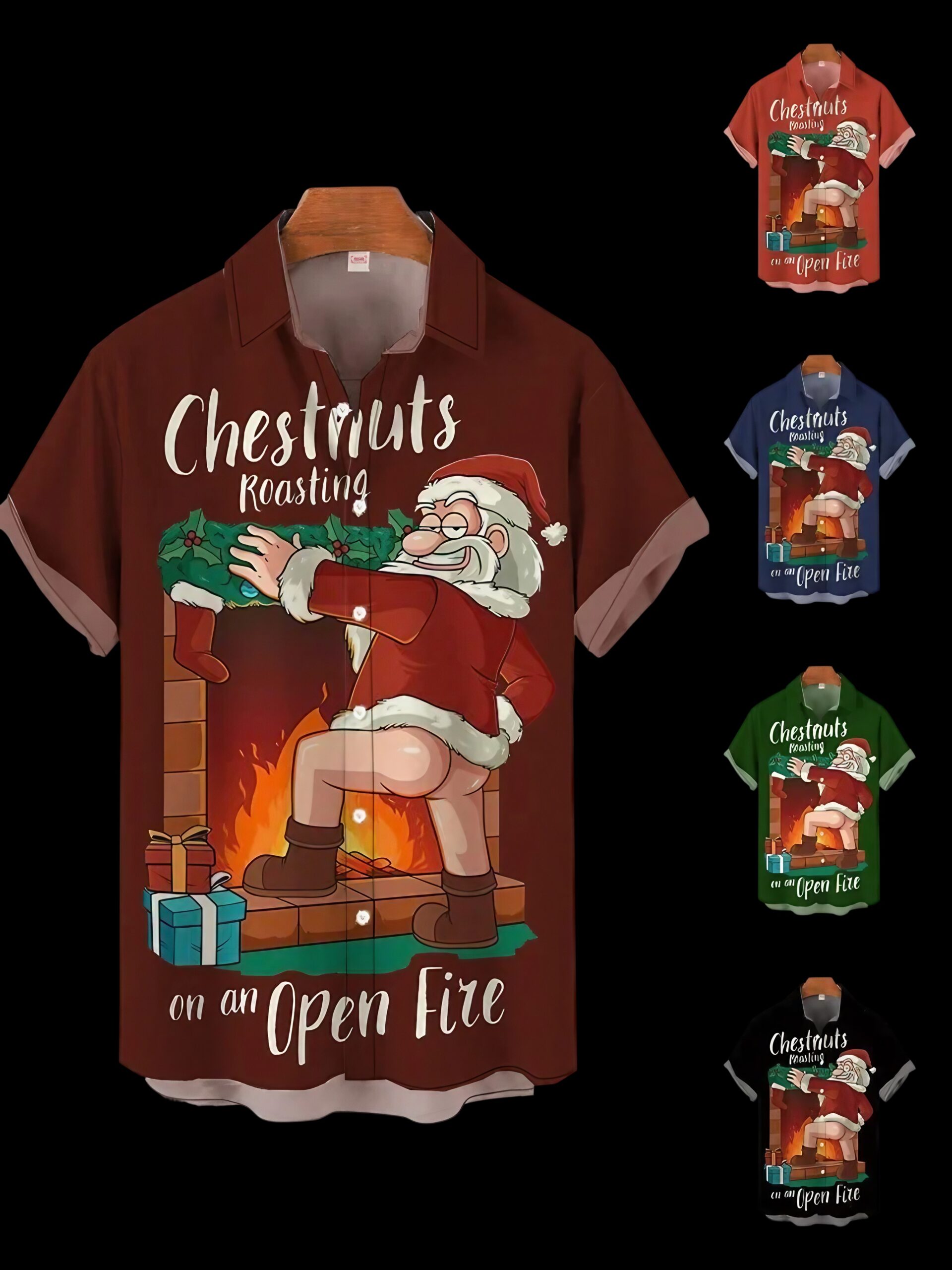 Chestnuts Roasting On An Open Fire Christmas All Over Print T Shirt Chestnuts Roasting On An Open Fire Christmas All Over Print T Shirt