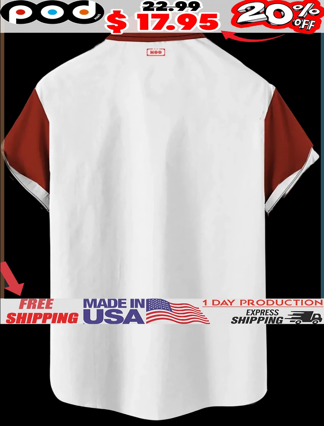 Christmas Elements Retro Red And White Stitching Santa Claus All Over Print T Shirt