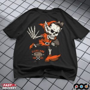 Cleveland For Life Skeleton Elf Halloween T Shirt