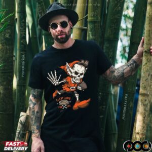 Cleveland For Life Skeleton Elf Halloween T Shirt