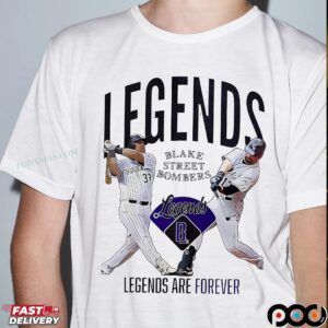 Colorado Rockies Blake Street Bombers Legends Are Forever Blake Street Bombers T Shirt