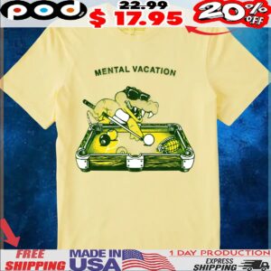 Crocodile Billiards Mental Vacation T Shirt