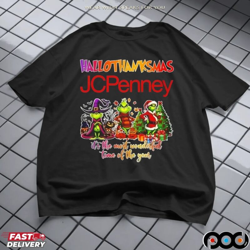 Grinch X JCPenny Hallothanksmas It's The Most Wonderful Time Of The Year Happy Christmas T Shirt