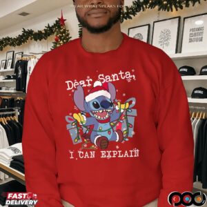 Dear Santa I Can Explain Merry Stitch Christmas T Shirt
