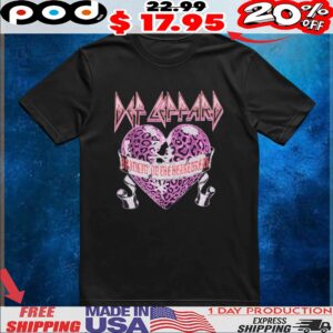 Def Leppard Bringin On The Heartbreak Cheetah Heart T Shirt