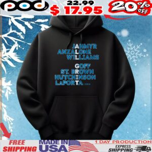 Detroit All Grit Jahmyr Anzalone Williams Goff St Brown Hutchinson Laporta Sang Names T Shirt