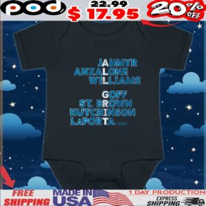 Detroit All Grit Jahmyr Anzalone Williams Goff St Brown Hutchinson Laporta Sang Names T Shirt