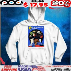 E is for Existential Dread Retro Anxiety Comic Horro Halloween T Shirt