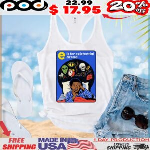 E is for Existential Dread Retro Anxiety Comic Horro Halloween T Shirt
