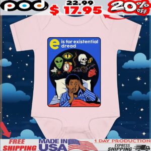 E is for Existential Dread Retro Anxiety Comic Horro Halloween T Shirt
