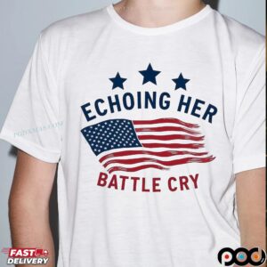 Echoing Her Battle Cry Erika USA Flag T Shirt