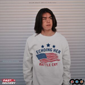 Echoing Her Battle Cry Erika USA Flag T Shirt