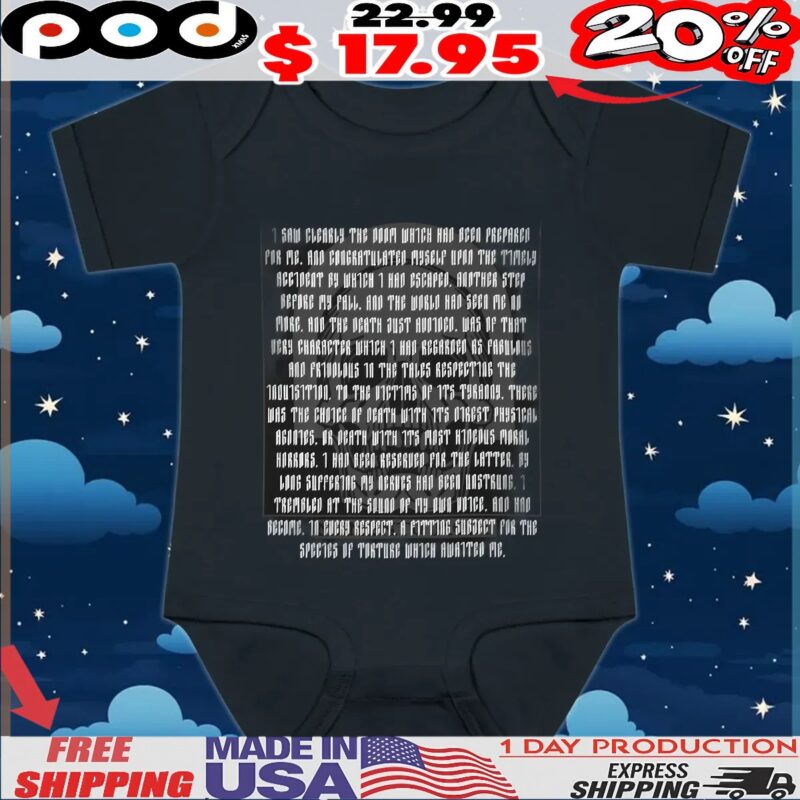 Edgar Allan Poe Skull Wednesday Addams I Saw Clearly The Doom Which Had Been Prepared For Me T Shirt