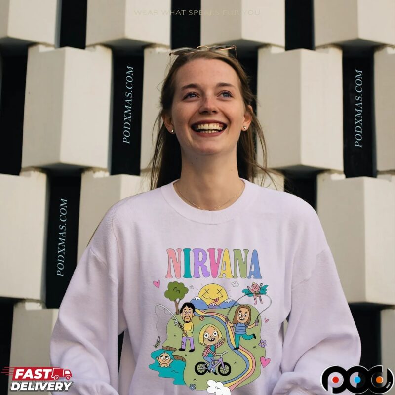 Nirvana Colorful Themed Childlike Graphic T Shirt