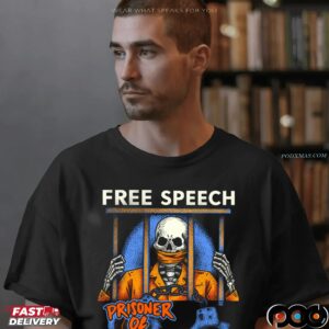 Free Speech Prisoner Of Expression Wrongfully Accused By Wannabe Dictator Ding Dongs Skeleton T Shirt