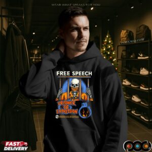 Free Speech Prisoner Of Expression Wrongfully Accused By Wannabe Dictator Ding Dongs Skeleton T Shirt