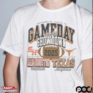 Gameday Showdown Sam Houston State Bearkats And Texas Longhorns Football 2025 Vintage T Shirt