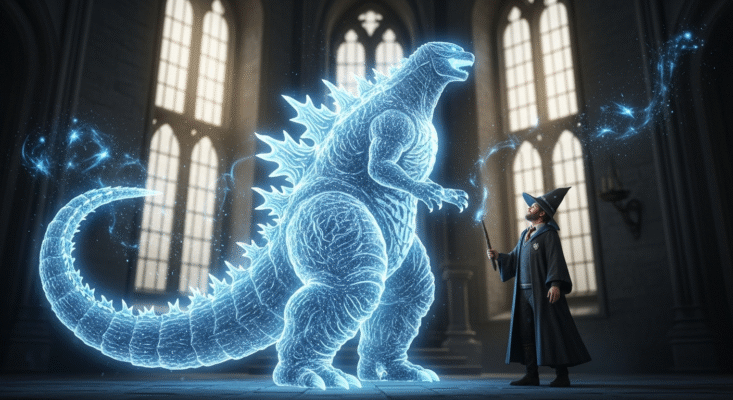 My Patronus Is Godzilla: Unleash Your Inner Kaiju with the Ultimate HP Shirt! 2 My Patronus Is Godzilla: Unleash Your Inner Kaiju with the Ultimate HP Shirt!