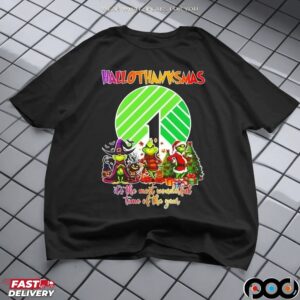 Grinch X Dollar Tree Hallothanksmas It's The Most Wonderful Time Of The Year Happy Halloween Christmas Mashup T Shirt