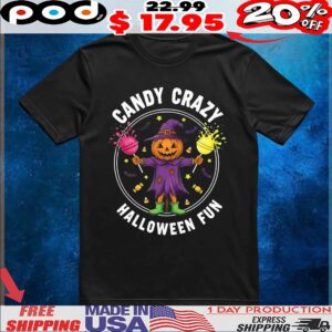 Halloween Candy Crazy Pumpkin T Shirt