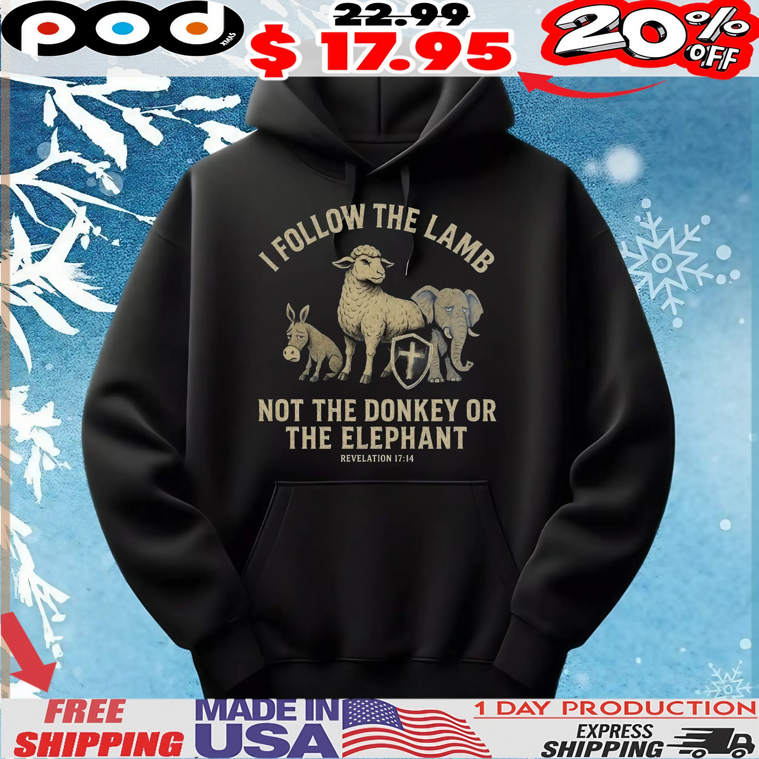I Follow The Lamb Not The Donkey Or The Elephant Revelation Vintage T Shirt