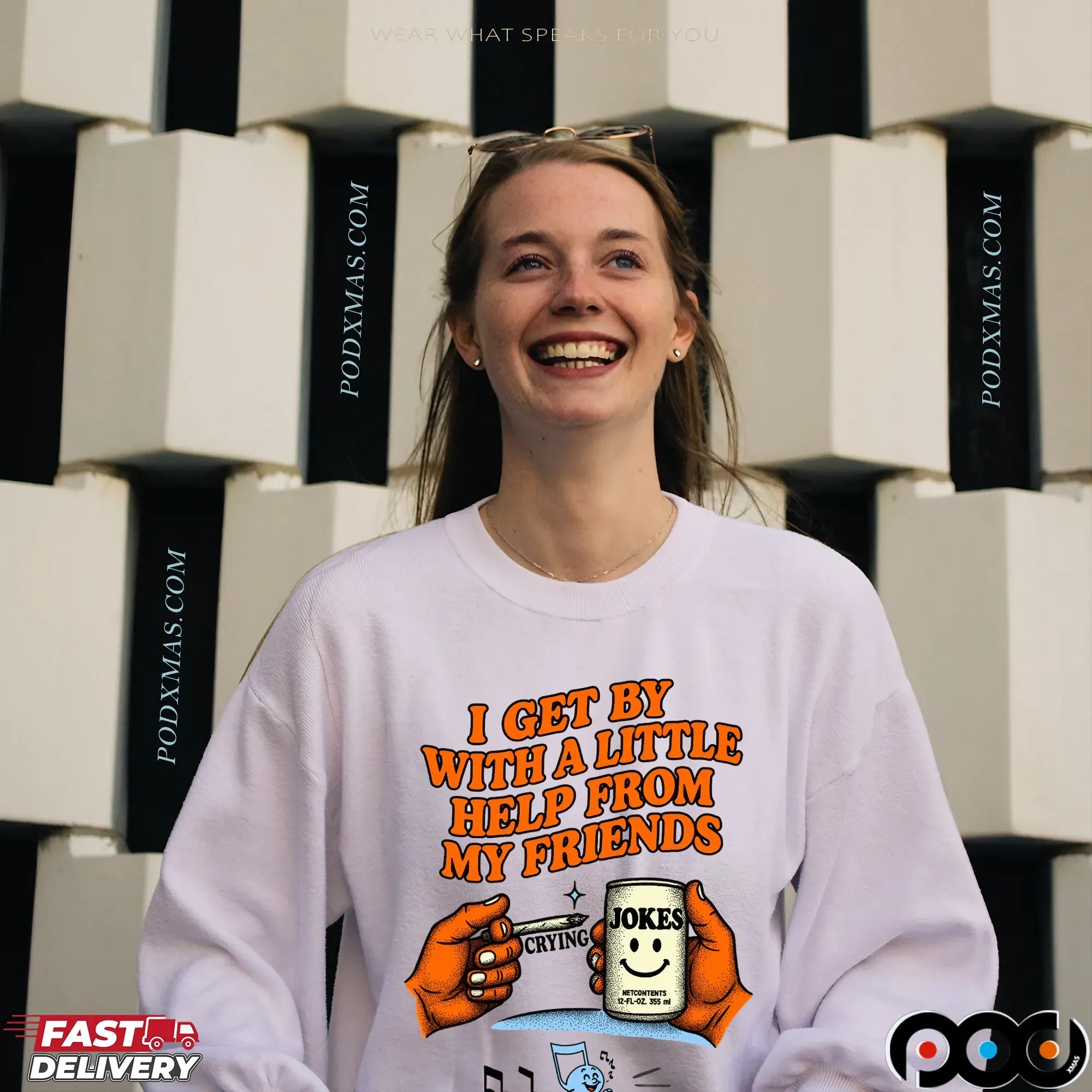 I Get By With A Little Help From My Friends Crying Jokes T Shirt